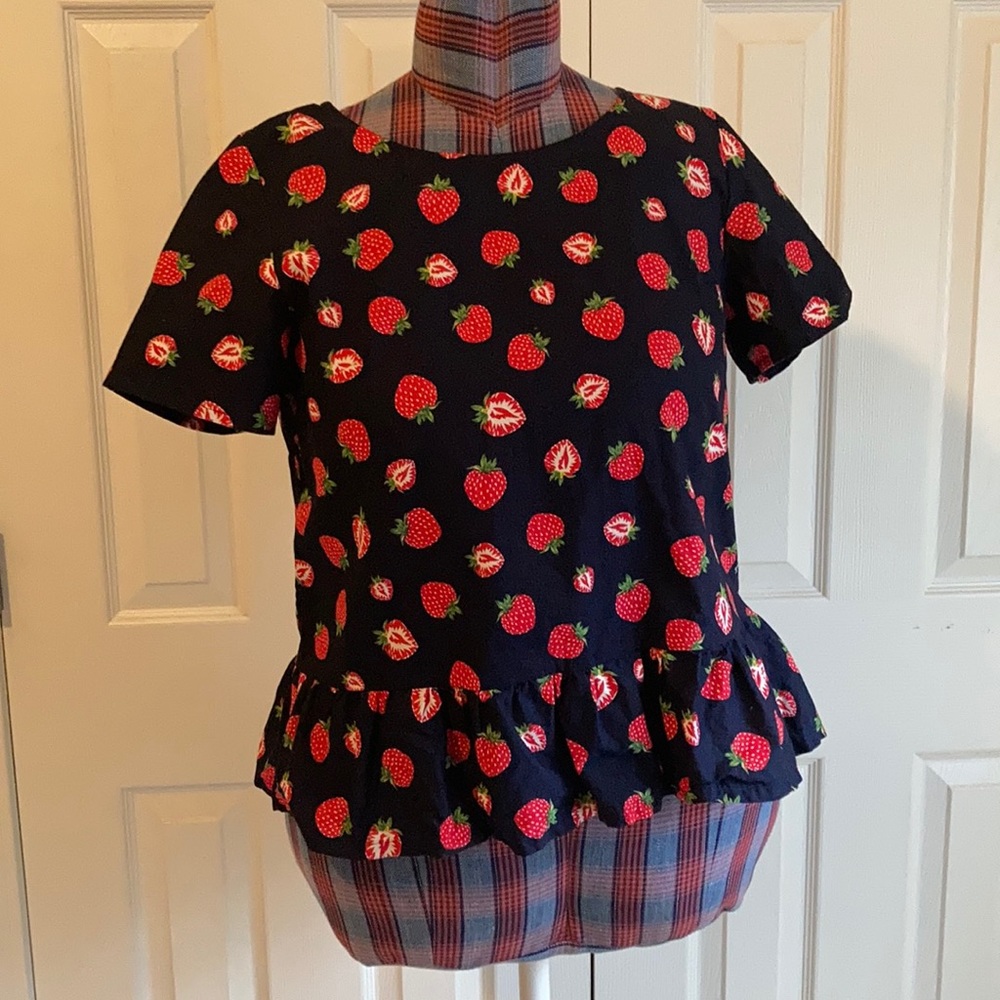 Strawberry peplum top